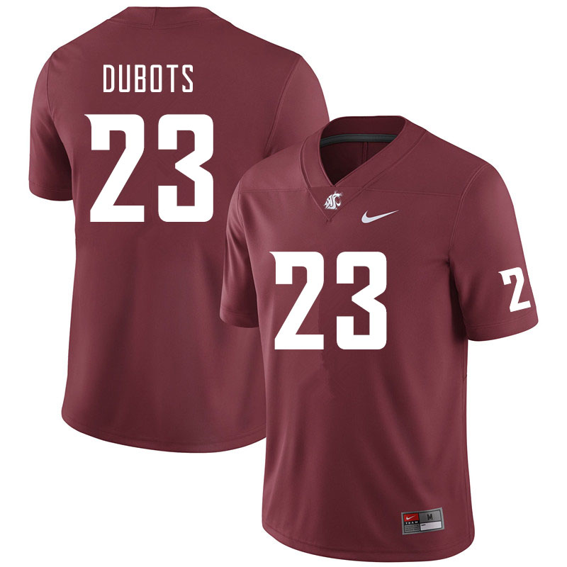 Men #23 Cole Dubots Washington State Cougars College Football Jerseys Sale-Crimson